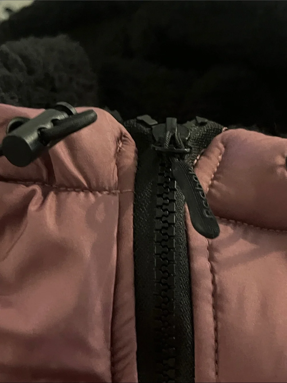Reebok Girl’s Mauve Puffer Jacket with Black Sherpa Hood